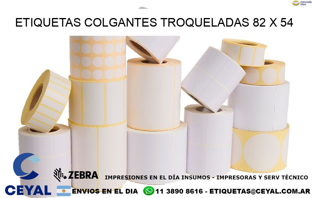 ETIQUETAS COLGANTES TROQUELADAS 82 x 54