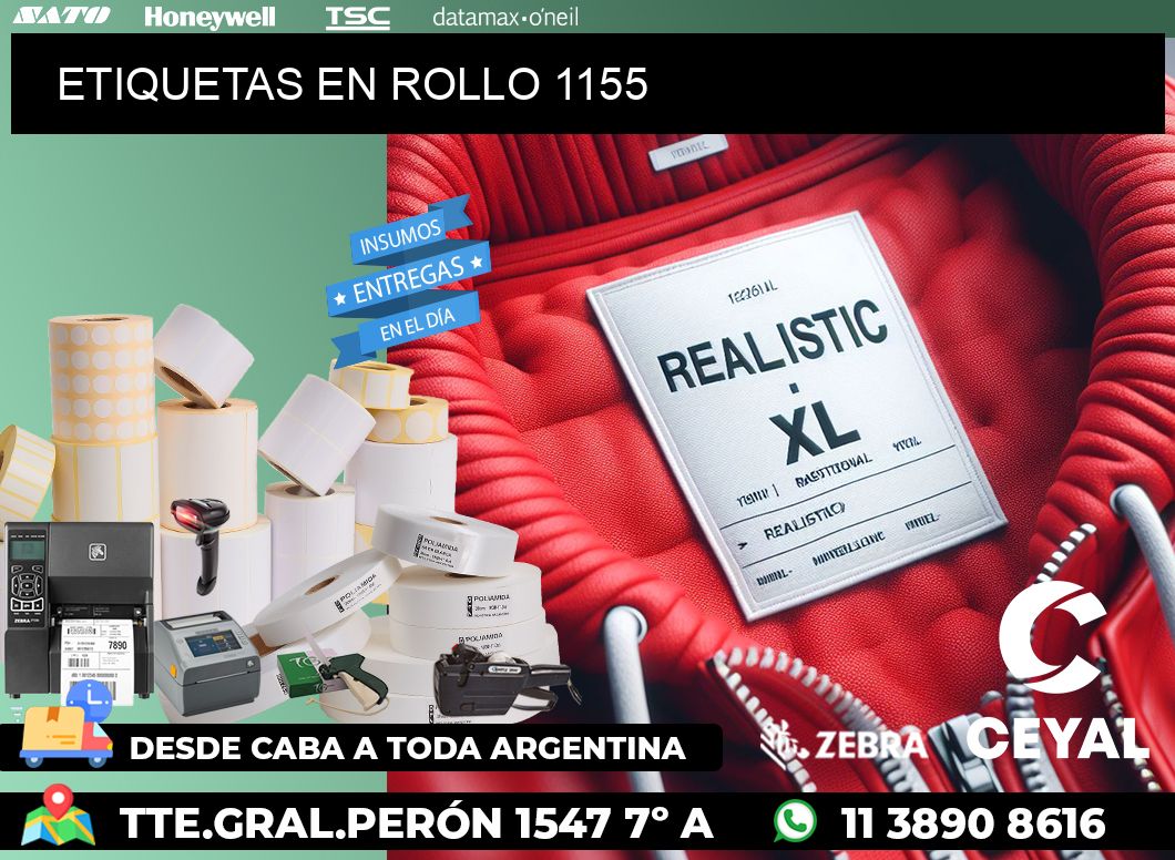 ETIQUETAS EN ROLLO 1155