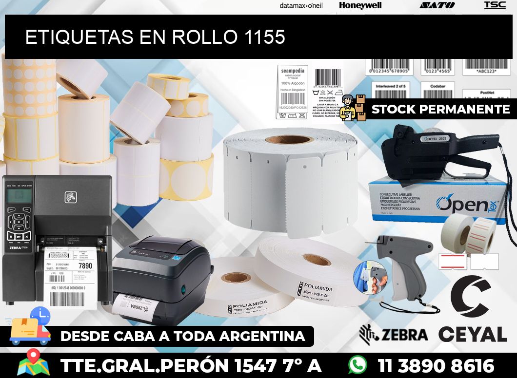 ETIQUETAS EN ROLLO 1155