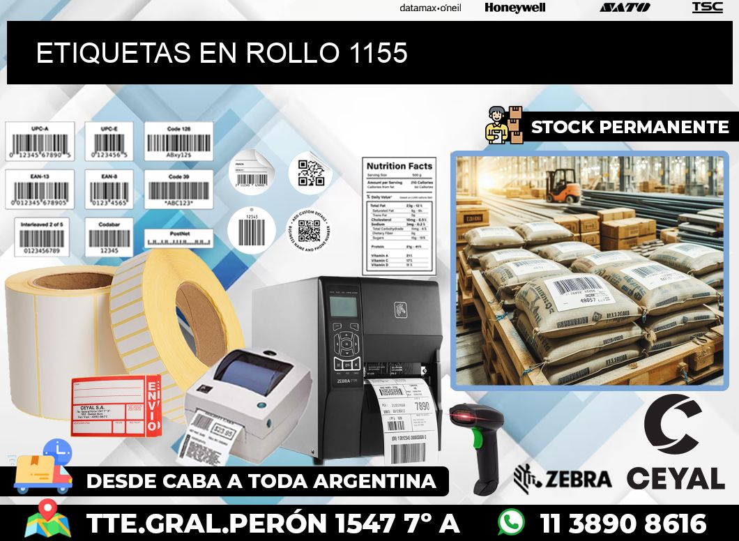 ETIQUETAS EN ROLLO 1155