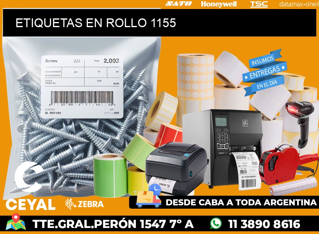 ETIQUETAS EN ROLLO 1155