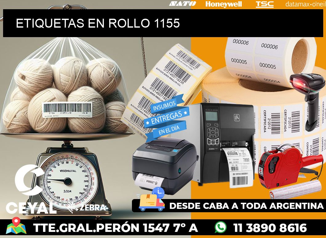 ETIQUETAS EN ROLLO 1155