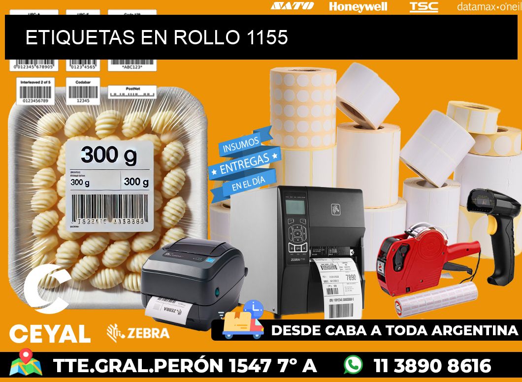 ETIQUETAS EN ROLLO 1155