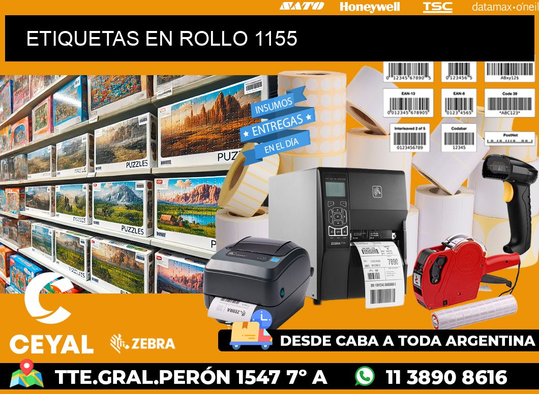 ETIQUETAS EN ROLLO 1155