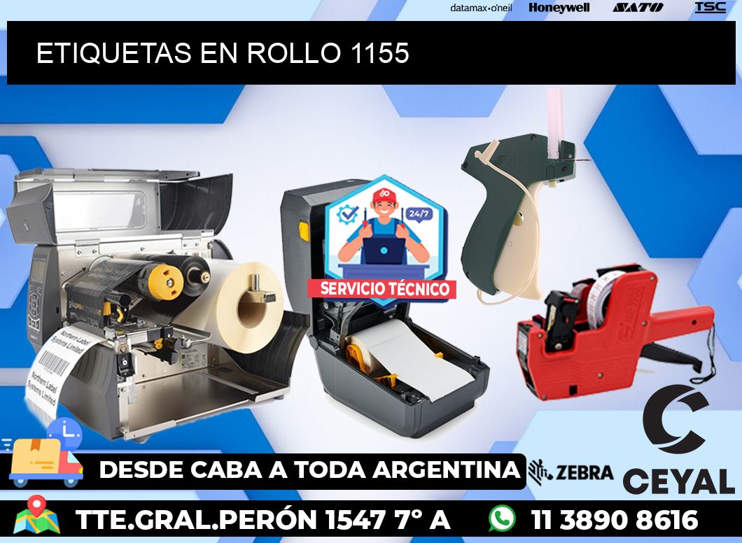 ETIQUETAS EN ROLLO 1155