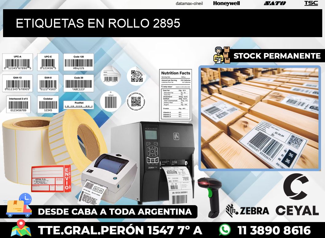 ETIQUETAS EN ROLLO 2895