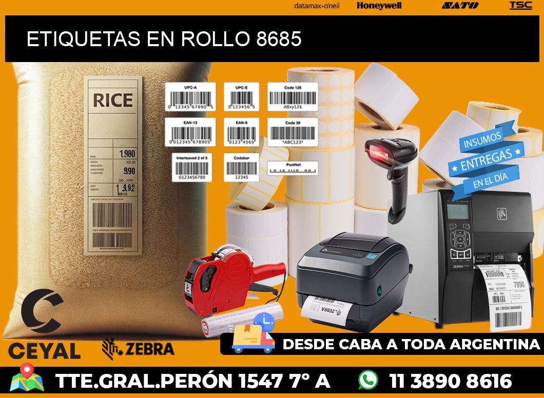 ETIQUETAS EN ROLLO 8685