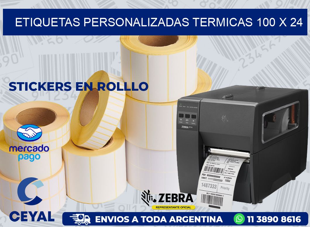 ETIQUETAS PERSONALIZADAS TERMICAS 100 x 24