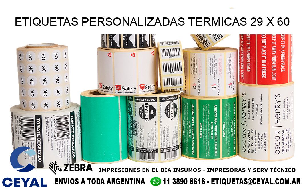 ETIQUETAS PERSONALIZADAS TERMICAS 29 x 60