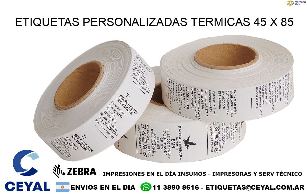 ETIQUETAS PERSONALIZADAS TERMICAS 45 x 85
