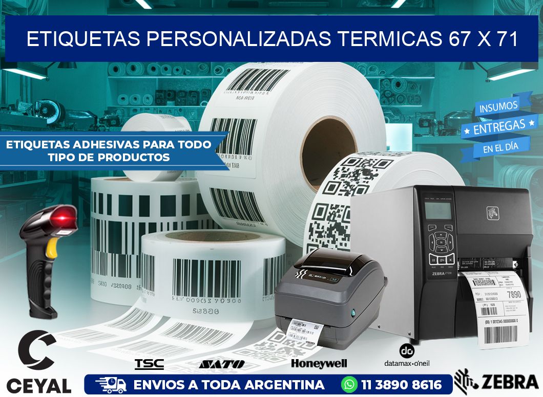 ETIQUETAS PERSONALIZADAS TERMICAS 67 x 71