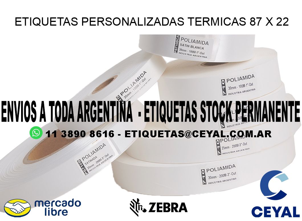 ETIQUETAS PERSONALIZADAS TERMICAS 87 x 22