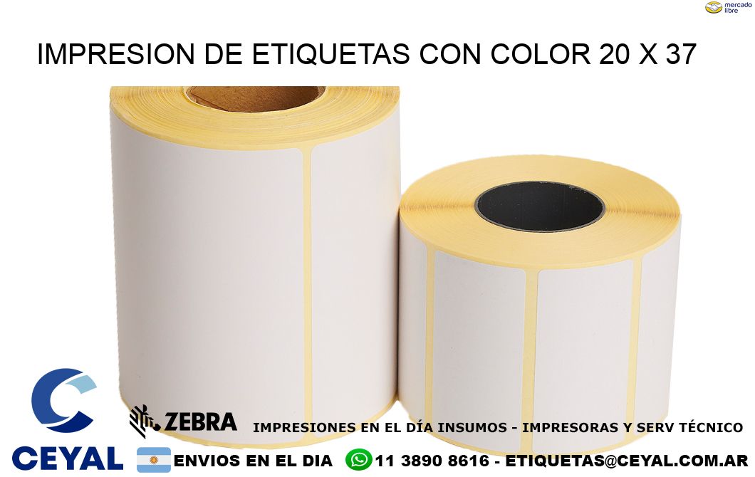 IMPRESION DE ETIQUETAS CON COLOR 20 x 37