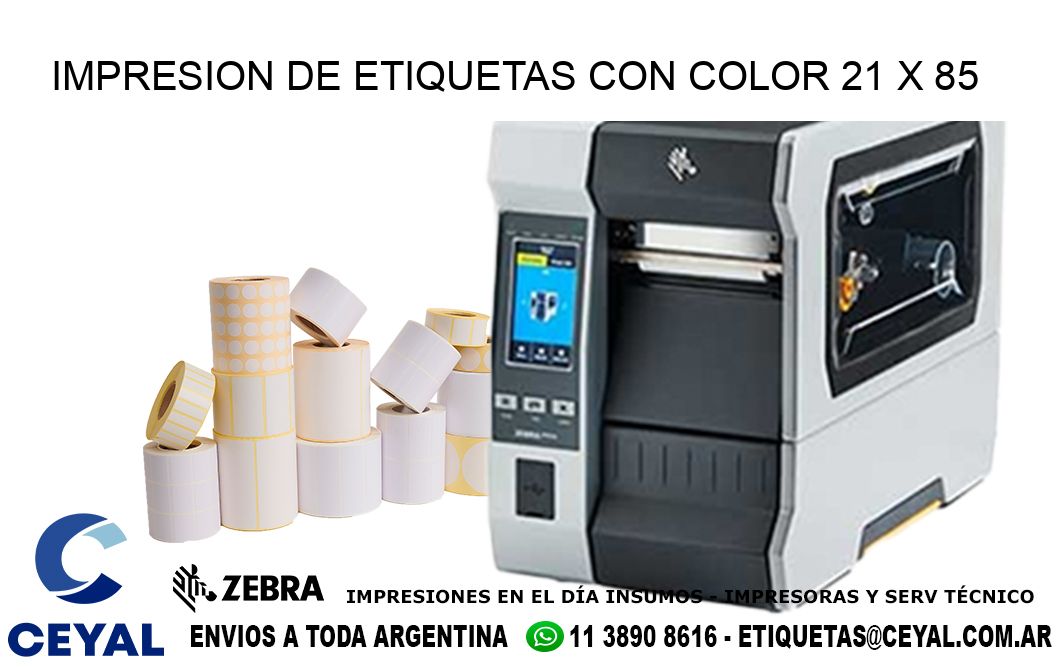 IMPRESION DE ETIQUETAS CON COLOR 21 x 85