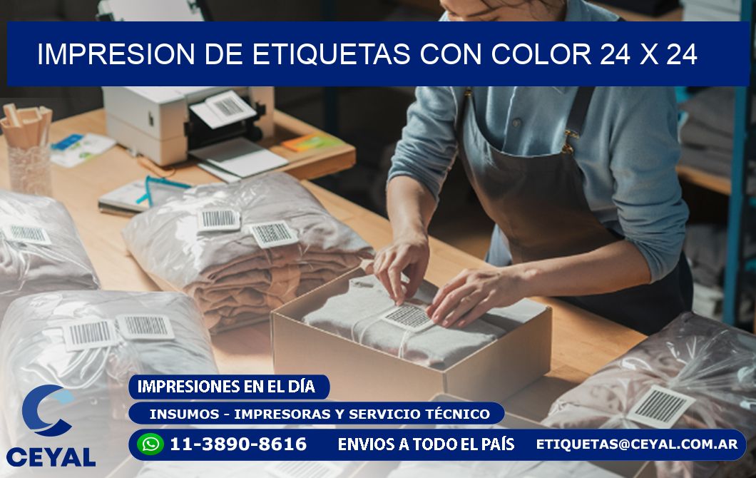 IMPRESION DE ETIQUETAS CON COLOR 24 x 24