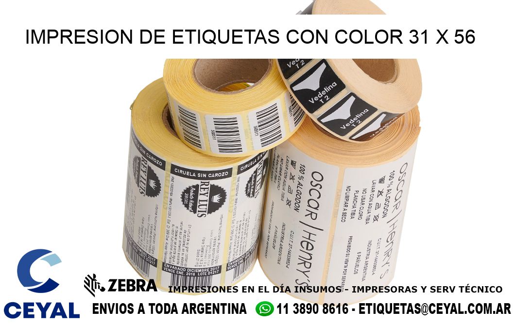 IMPRESION DE ETIQUETAS CON COLOR 31 x 56