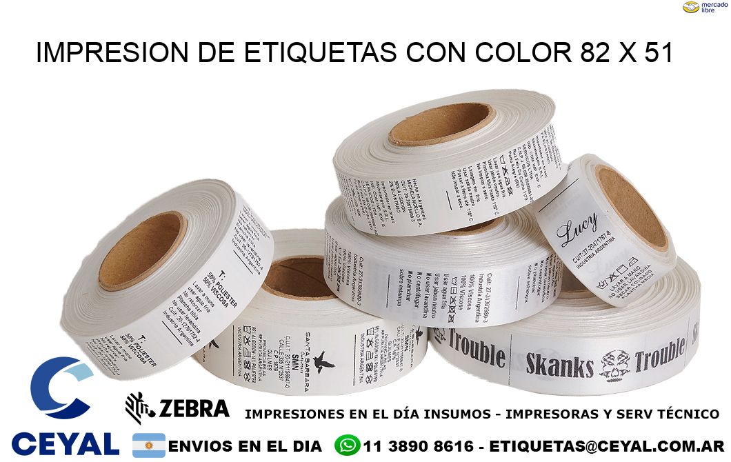 IMPRESION DE ETIQUETAS CON COLOR 82 x 51