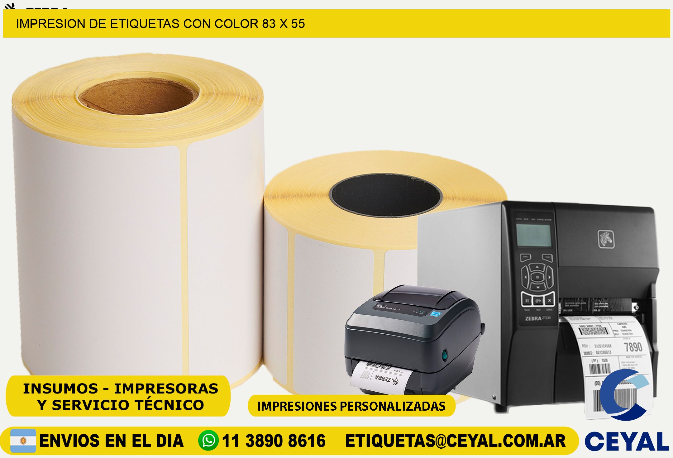 IMPRESION DE ETIQUETAS CON COLOR 83 x 55
