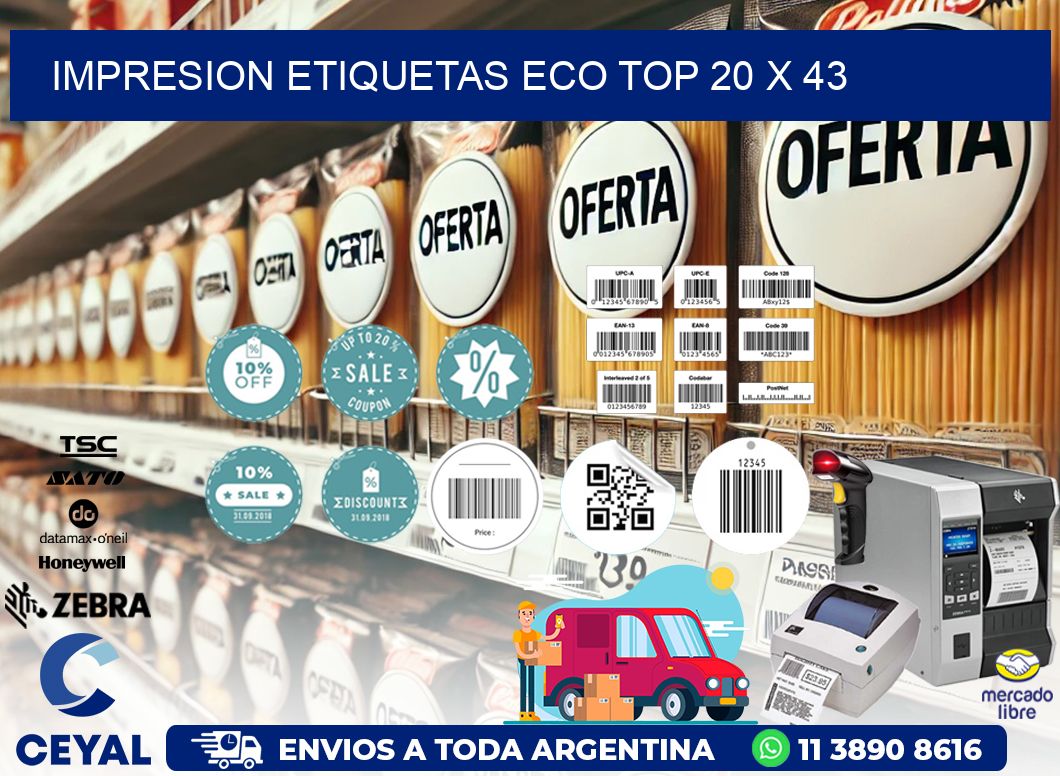 IMPRESION ETIQUETAS ECO TOP 20 x 43