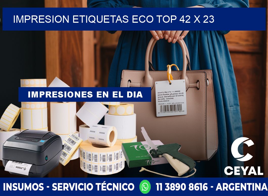 IMPRESION ETIQUETAS ECO TOP 42 x 23