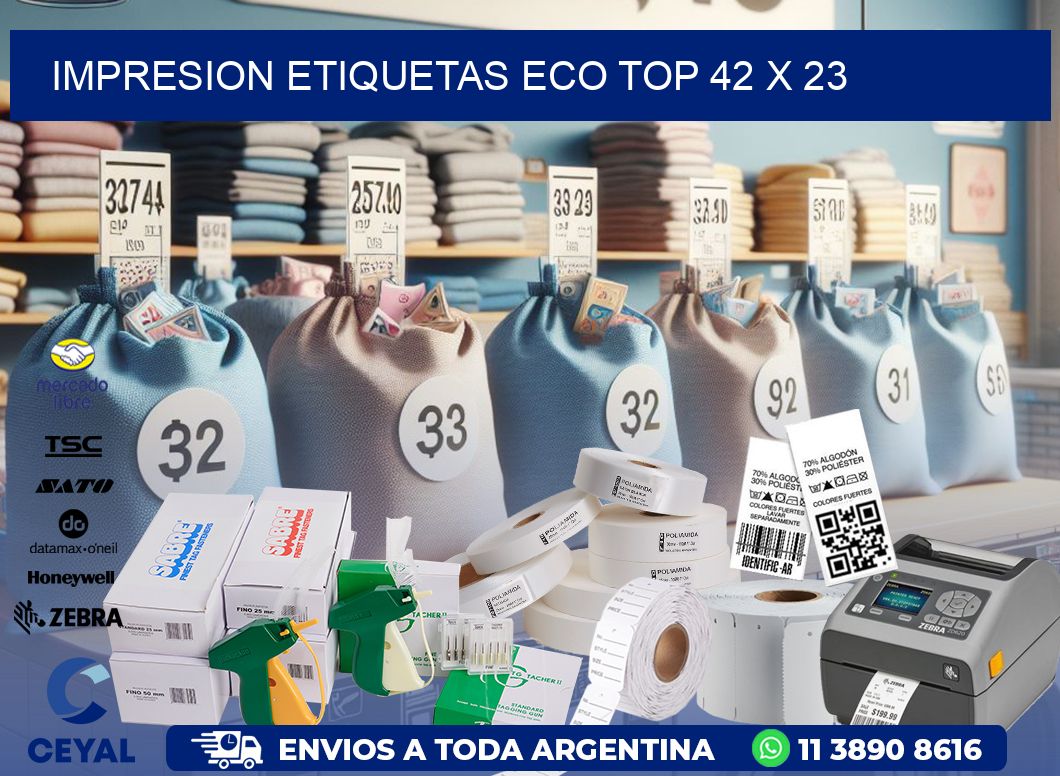 IMPRESION ETIQUETAS ECO TOP 42 x 23