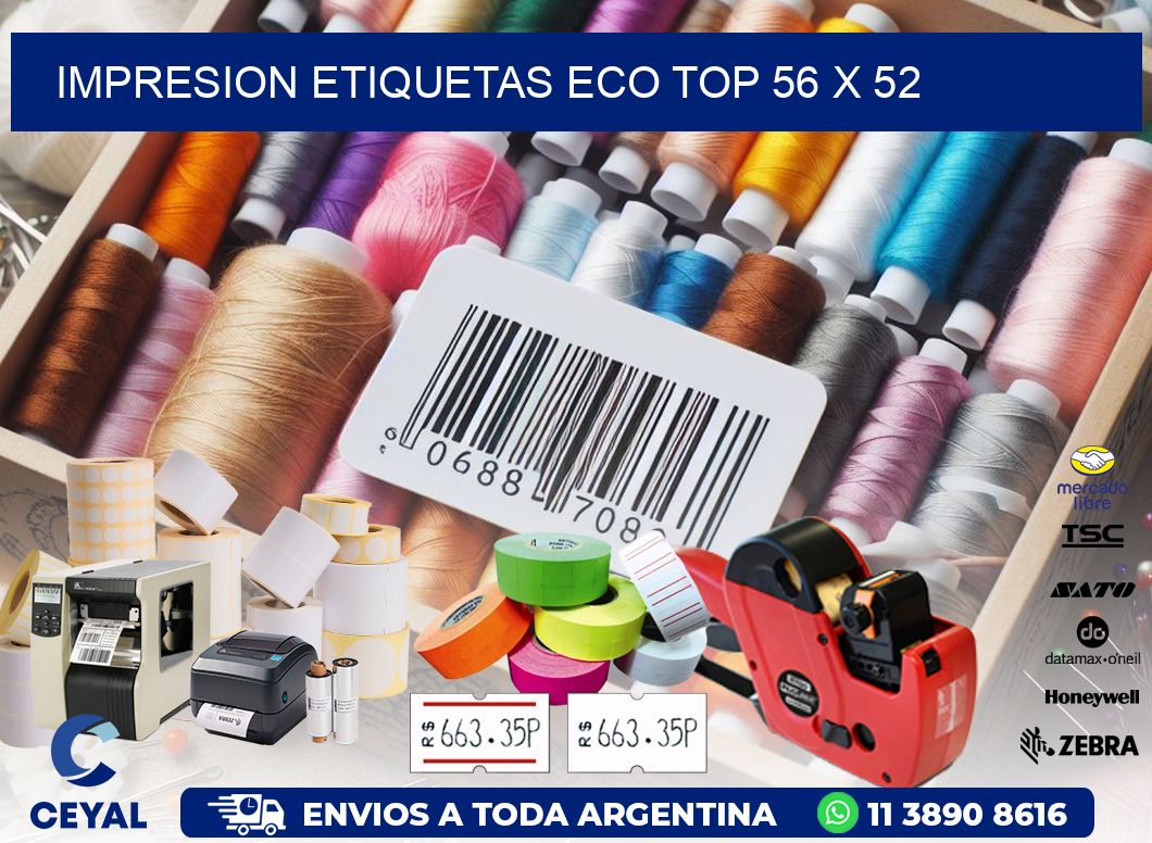 IMPRESION ETIQUETAS ECO TOP 56 x 52