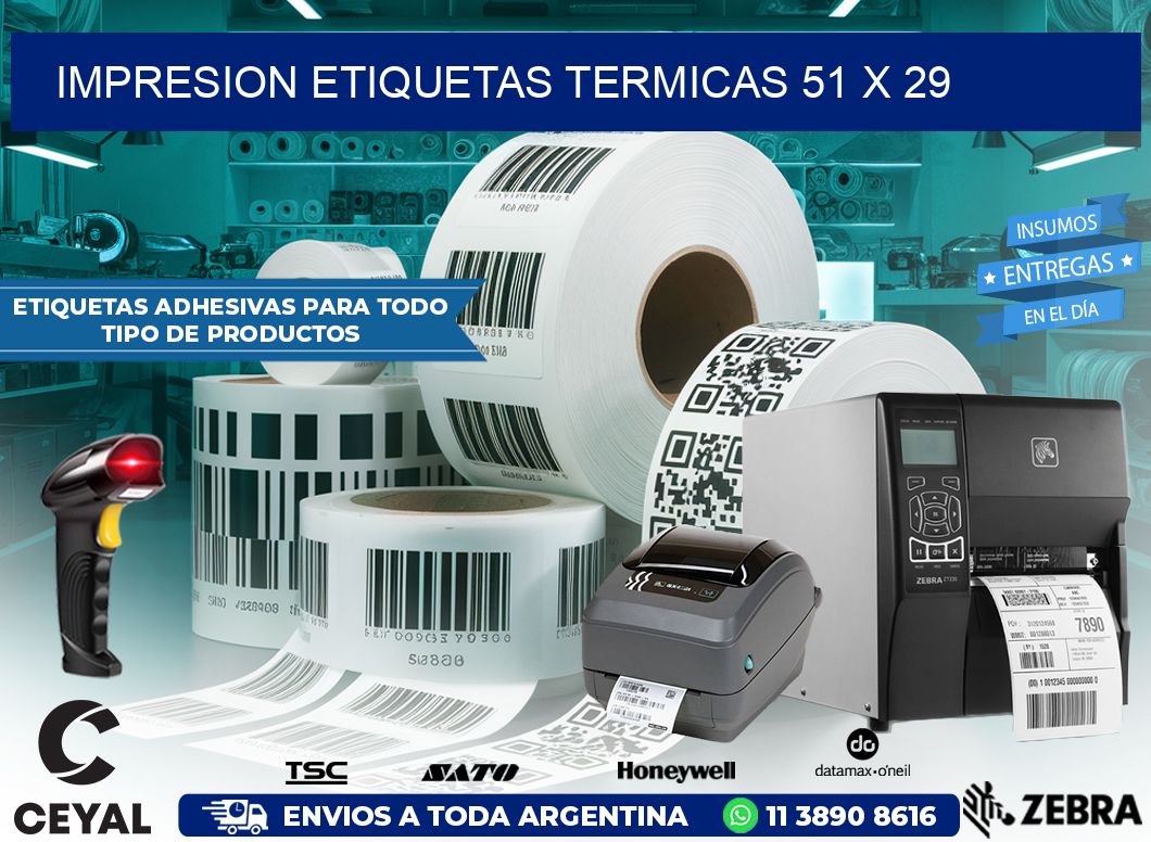 IMPRESION ETIQUETAS TERMICAS 51 x 29