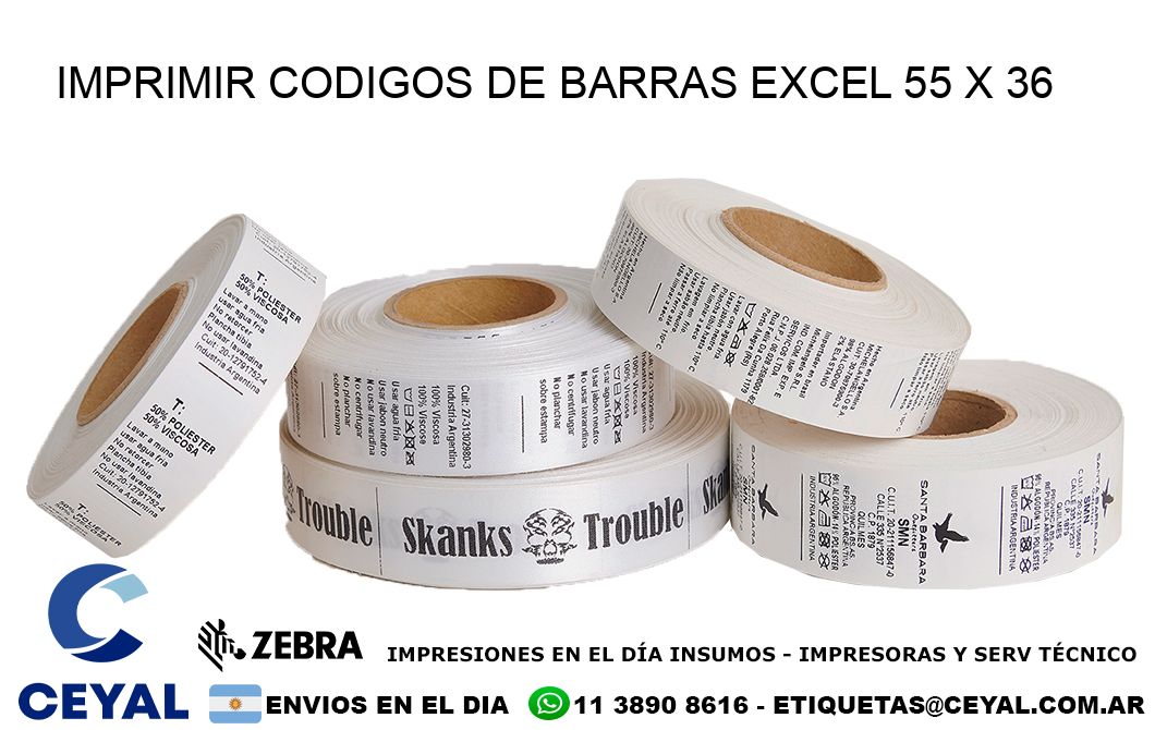 IMPRIMIR CODIGOS DE BARRAS EXCEL 55 x 36