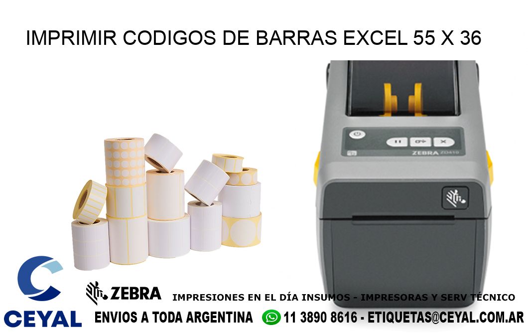 IMPRIMIR CODIGOS DE BARRAS EXCEL 55 x 36