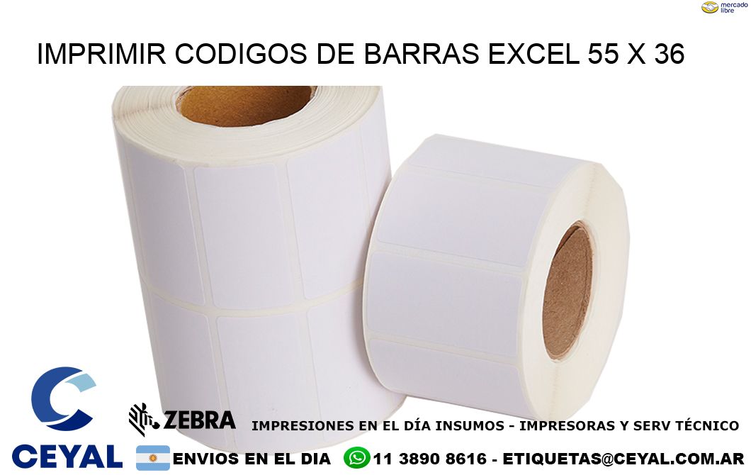 IMPRIMIR CODIGOS DE BARRAS EXCEL 55 x 36