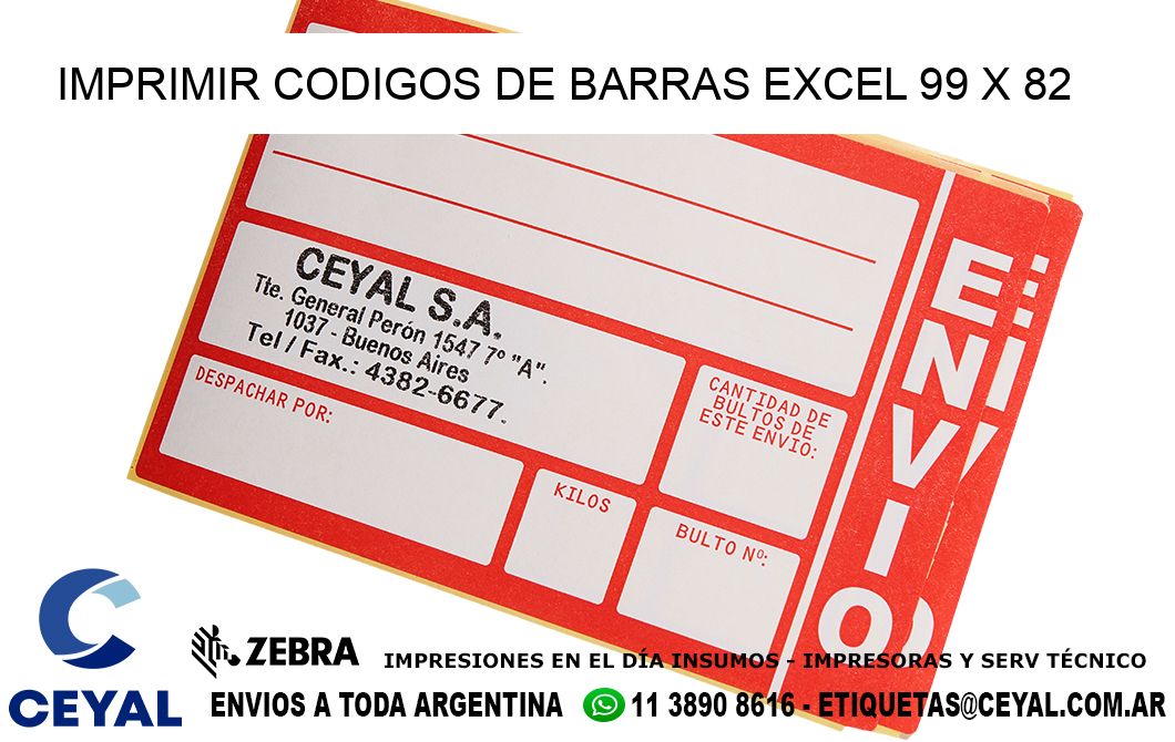 IMPRIMIR CODIGOS DE BARRAS EXCEL 99 x 82