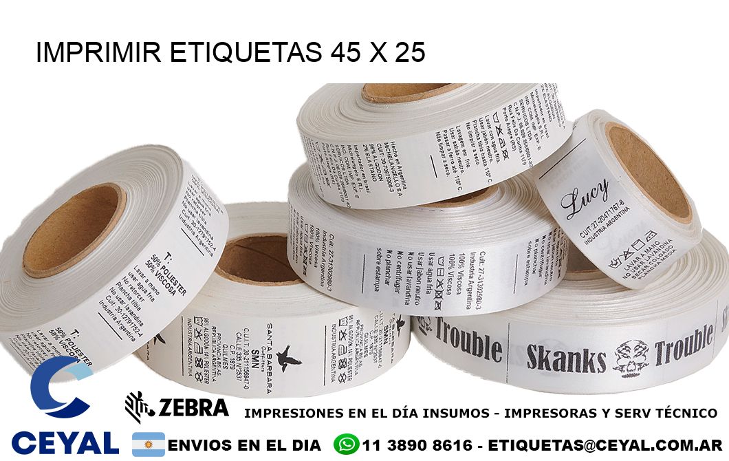 IMPRIMIR ETIQUETAS 45 x 25