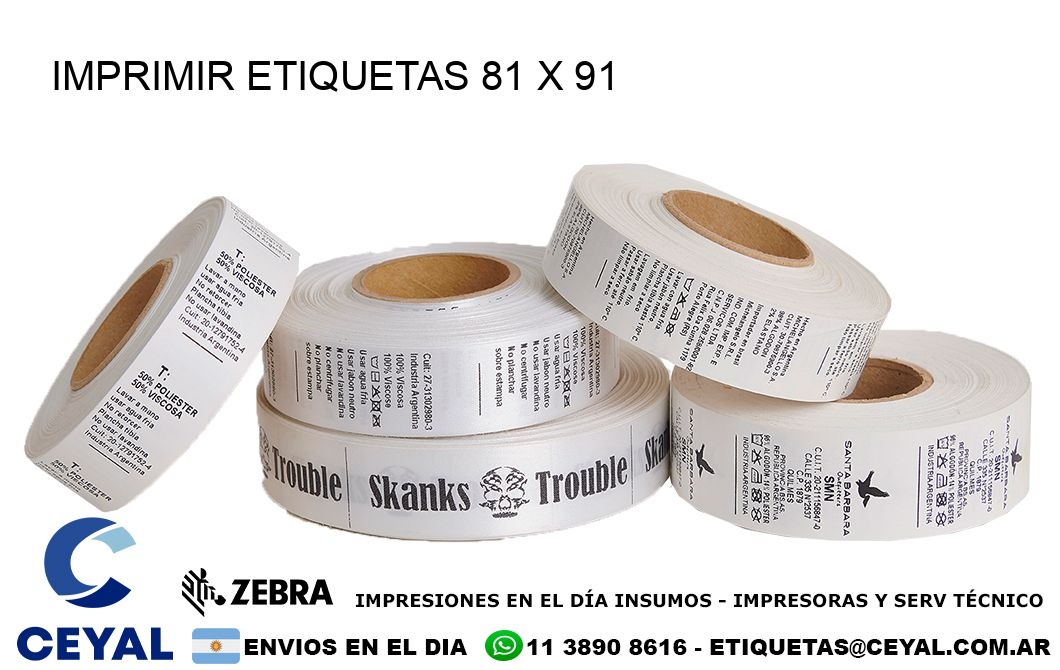 IMPRIMIR ETIQUETAS 81 x 91