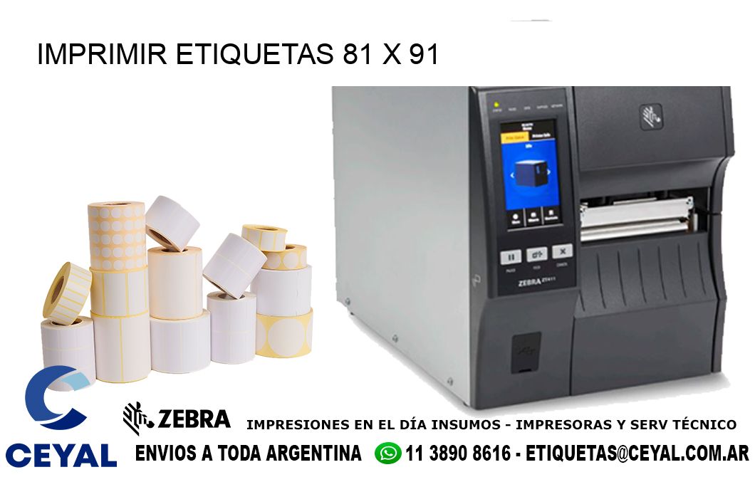 IMPRIMIR ETIQUETAS 81 x 91