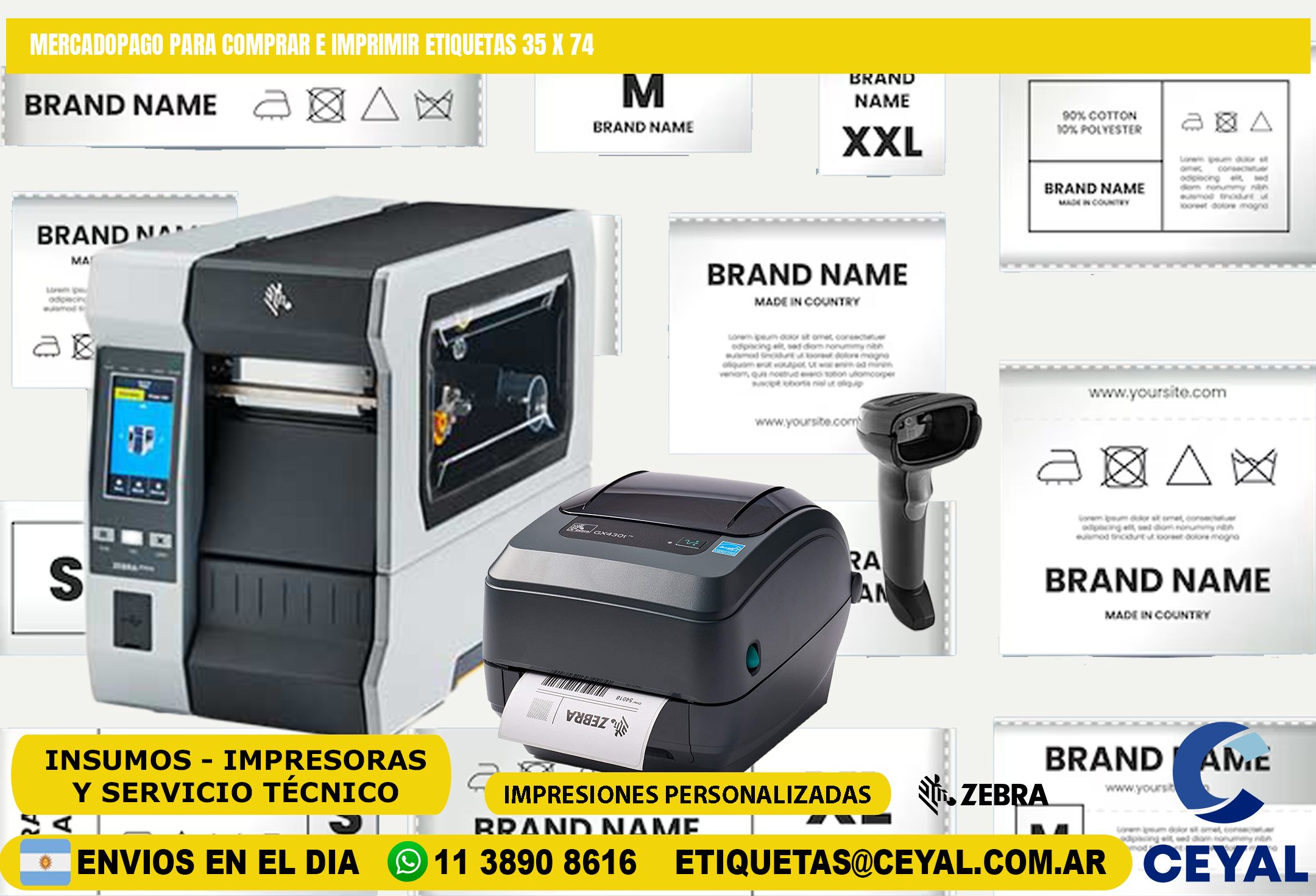 MERCADOPAGO PARA COMPRAR E IMPRIMIR ETIQUETAS 35 x 74