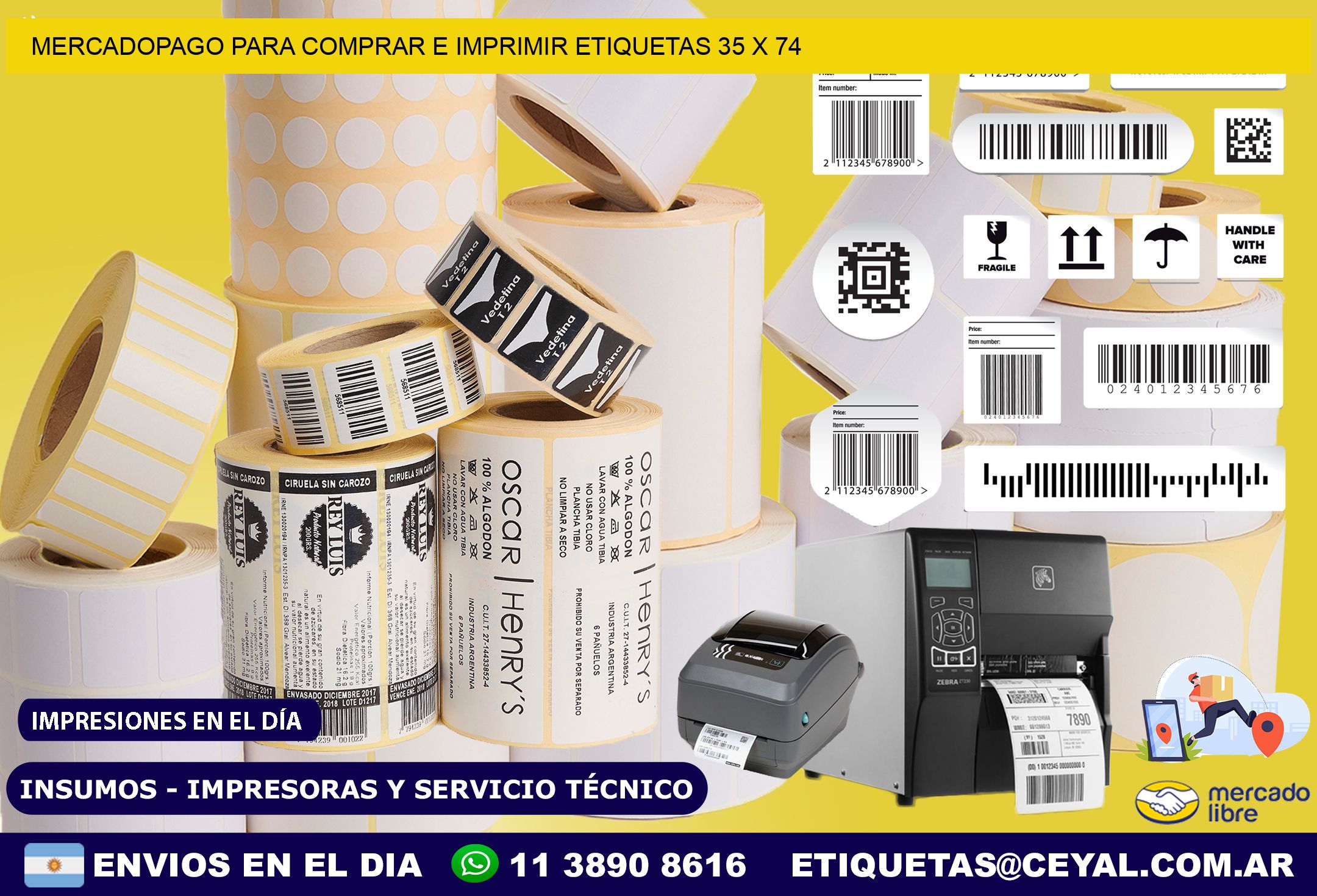 MERCADOPAGO PARA COMPRAR E IMPRIMIR ETIQUETAS 35 x 74