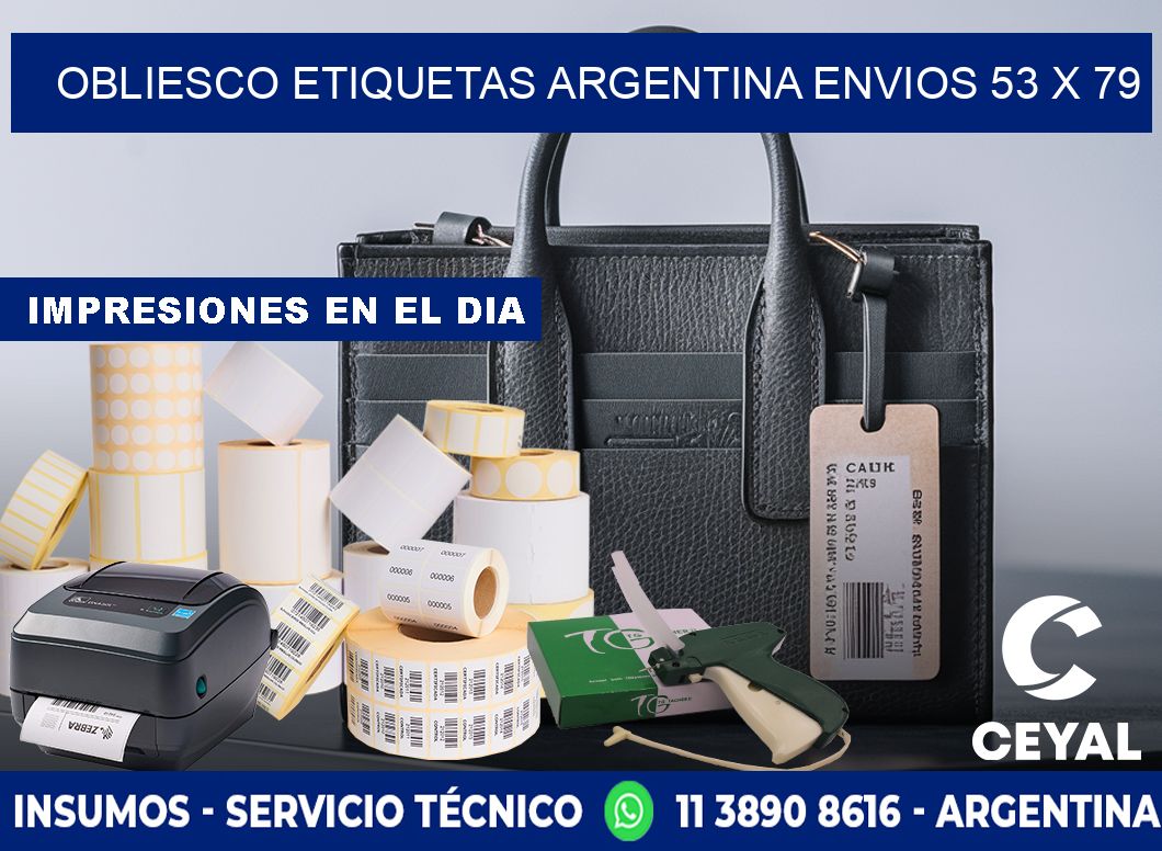 OBLIESCO ETIQUETAS ARGENTINA ENVIOS 53 x 79