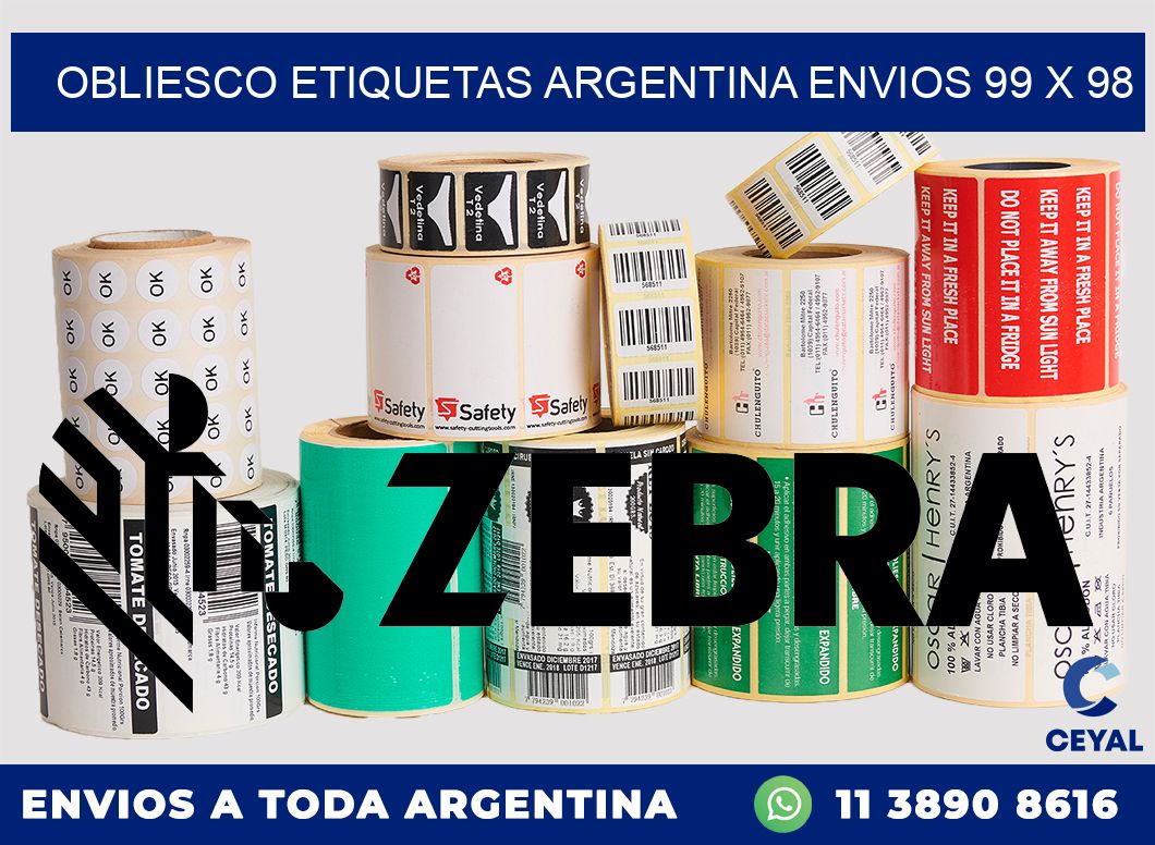 OBLIESCO ETIQUETAS ARGENTINA ENVIOS 99 x 98