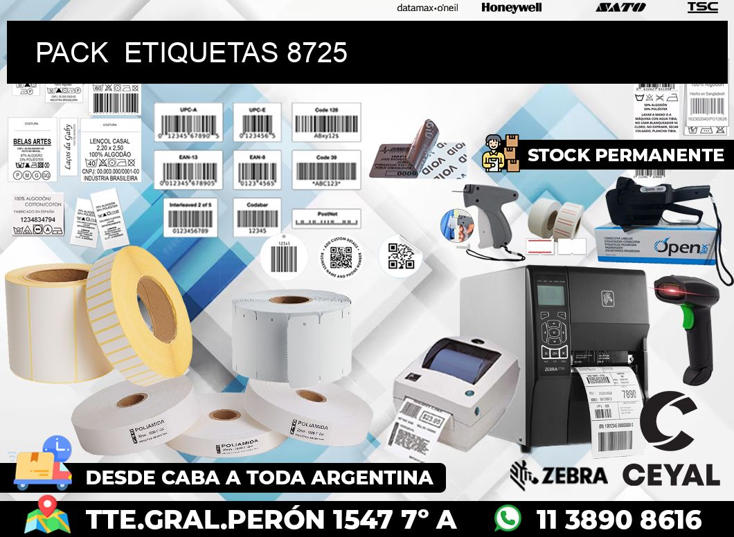 PACK  ETIQUETAS 8725