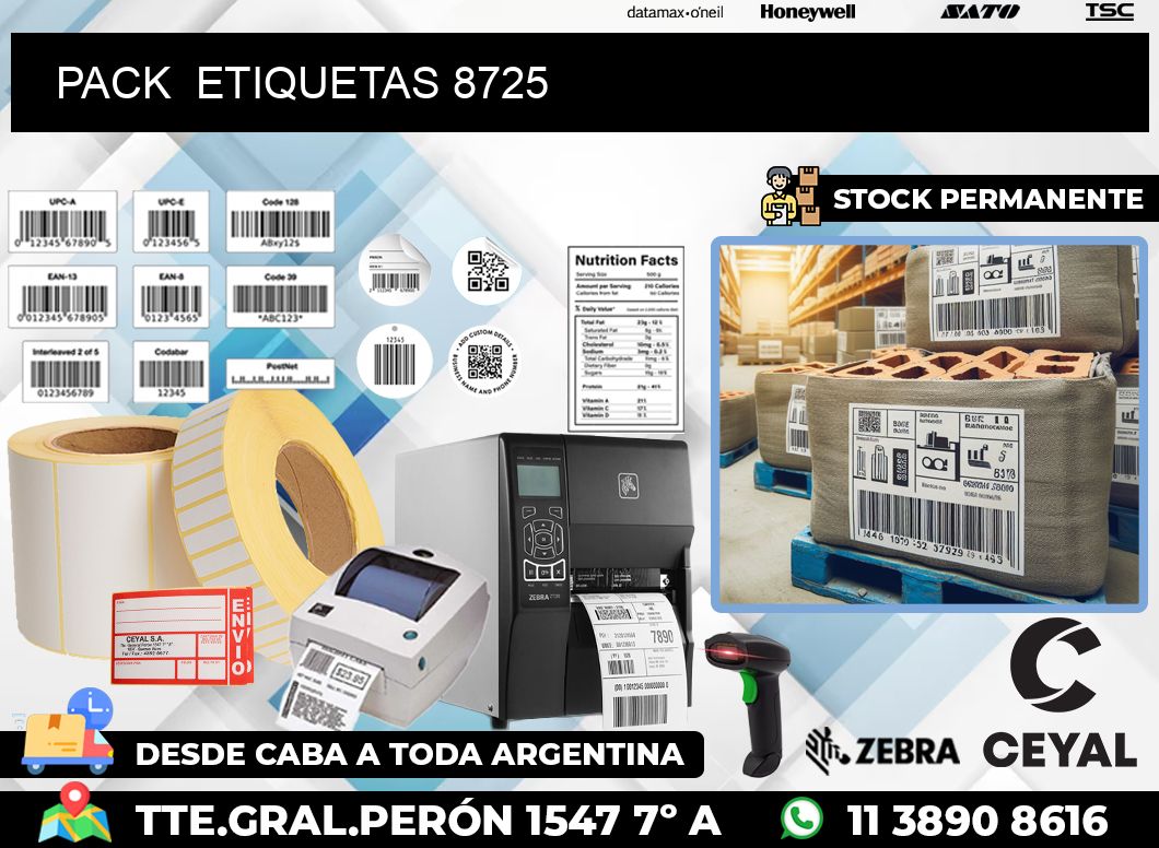 PACK  ETIQUETAS 8725