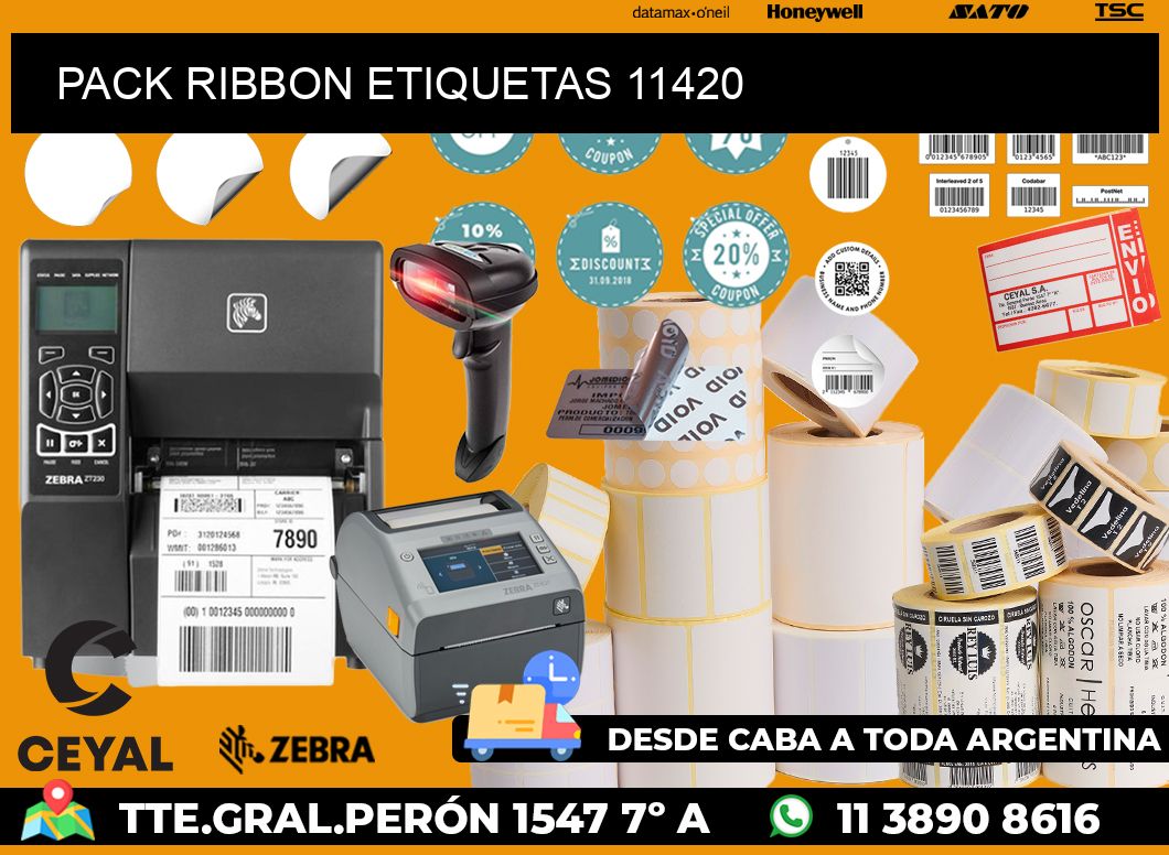 PACK RIBBON ETIQUETAS 11420