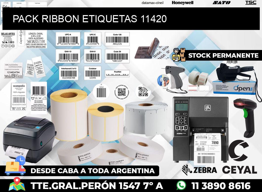 PACK RIBBON ETIQUETAS 11420