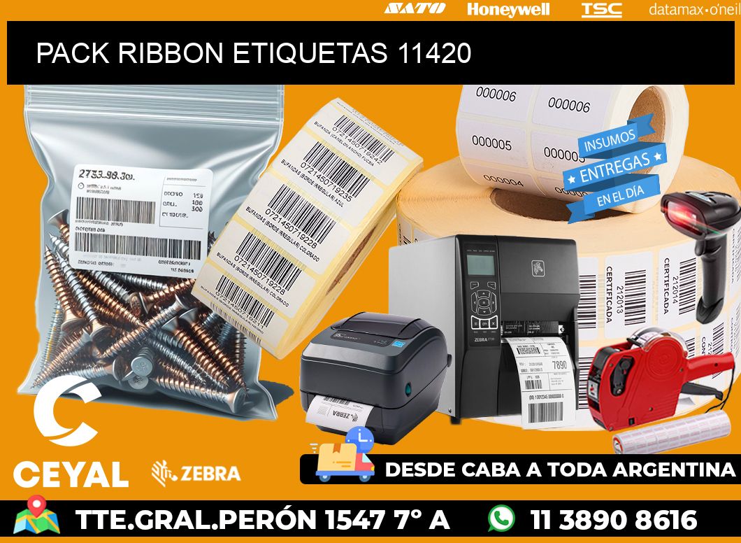 PACK RIBBON ETIQUETAS 11420