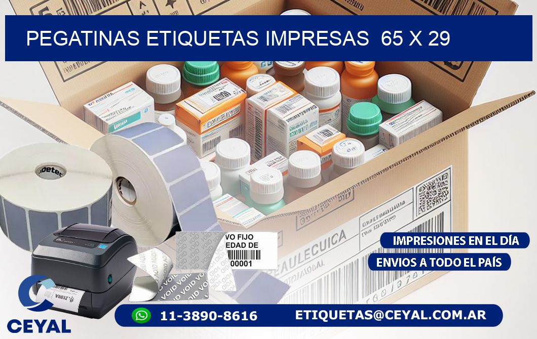 PEGATINAS ETIQUETAS IMPRESAS  65 x 29