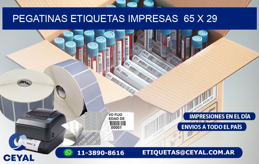 PEGATINAS ETIQUETAS IMPRESAS  65 x 29