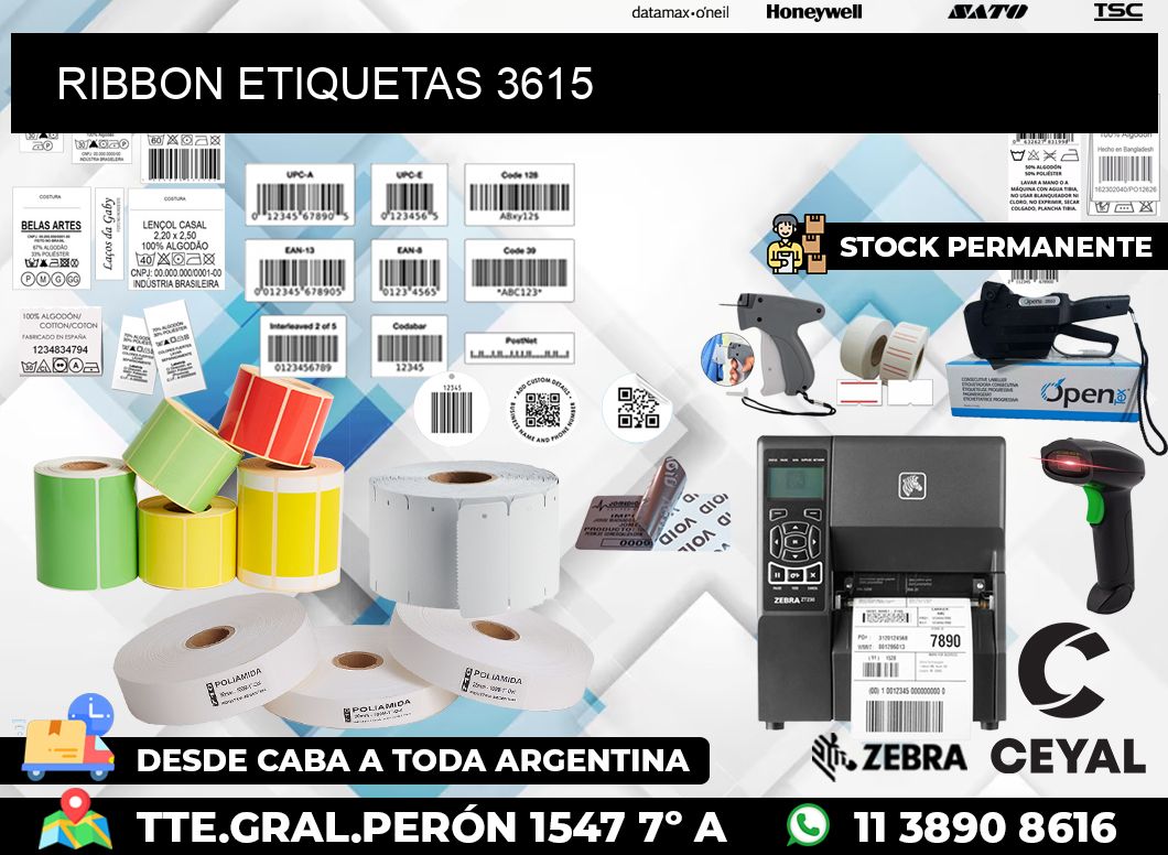 RIBBON ETIQUETAS 3615