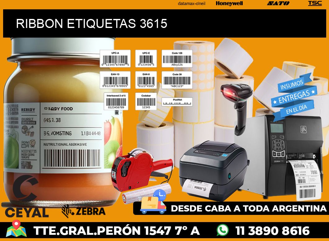 RIBBON ETIQUETAS 3615