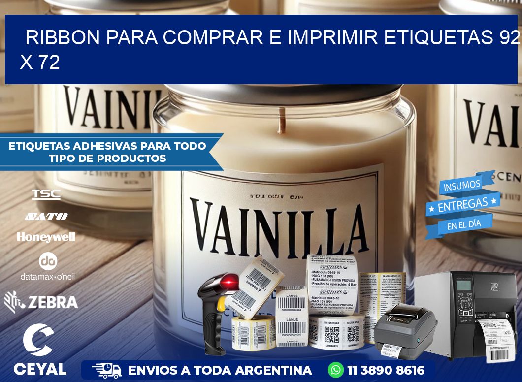 RIBBON PARA COMPRAR E IMPRIMIR ETIQUETAS 92 x 72