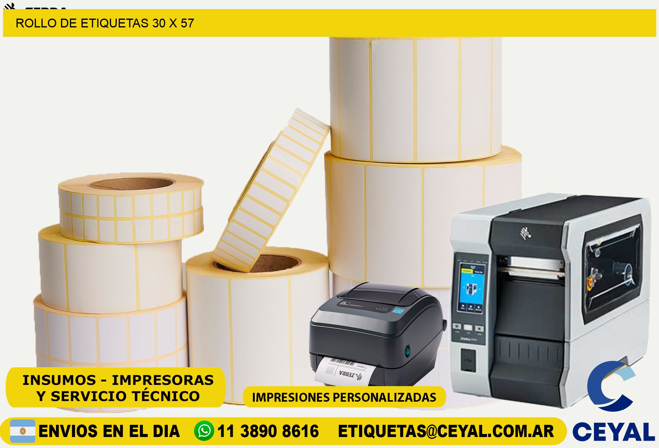 ROLLO DE ETIQUETAS 30 x 57