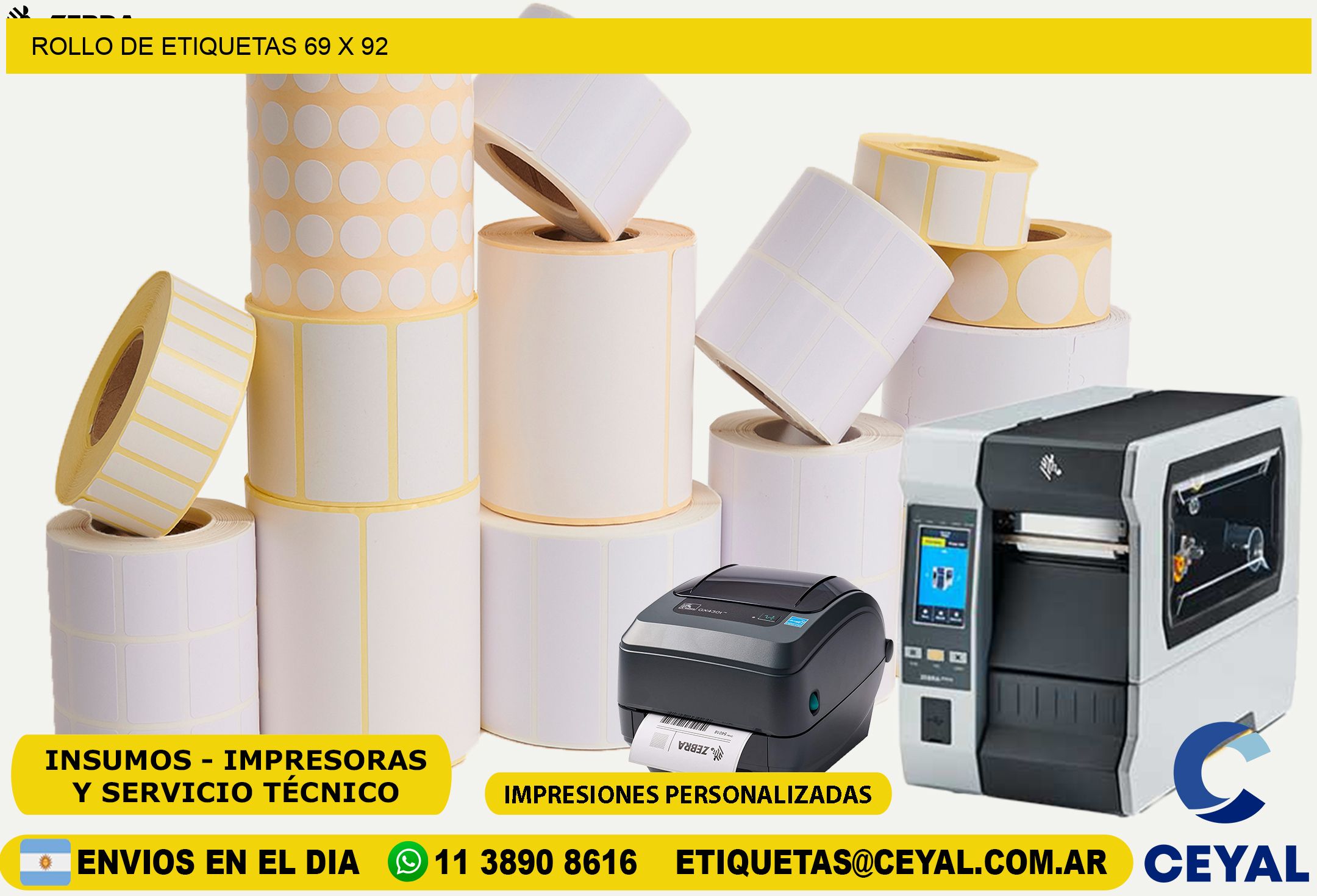 ROLLO DE ETIQUETAS 69 x 92